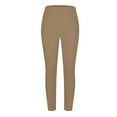 thumbnail image 5 of Women's Plus Size Leggings Stretchy Tummy Control Yoga Long Pants High Waist Solid Color Athletic Pants Khaki L, 5 of 8