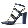 thumbnail image 2 of FSJ Women Open Toe Studded Rivets Gladiator Sandals Ankle Strap Buckle Chunky High Heels Cocktail Party Fashion Dressy Shoes Size 8 Blue, 2 of 5