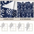 thumbnail image 3 of Navy Blue Spring Floral Kitchen Window Curtains, Swag Curtains Valance for Bedroom Living Room Bathroom, Modern Abstract Art Farmhouse Rod Pocket Window Curtain Block Drapes 2 Panels 36"x63", 3 of 9