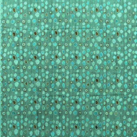 Ahgly Company Indoor Square Abstract Turquoise Blue Modern Area Rugs, 7' Square
