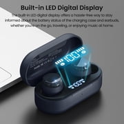 TOZO T12 Wireless Bluetooth Earbuds, Bluetooth Headphones, 55H, ENC Noise Cancelling Mic, Premium Stereo Bass, Wireless Charge, IPX8 Waterproof, App-32EQ, LED Power Display, Blue