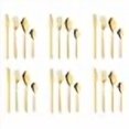 thumbnail image 3 of Gold Silverware Set, BuyGo 24-Piece Stainless Steel Camping Flatware Dinnerware Set for 6, Hand Polish, Dishwasher Safe, 3 of 4