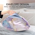 thumbnail image 4 of Yayeee Pillowcase King Size Set of 2 Satin Wrinkle Resistant Envelope Pillow Case, Purple Marble Pattern, 4 of 8