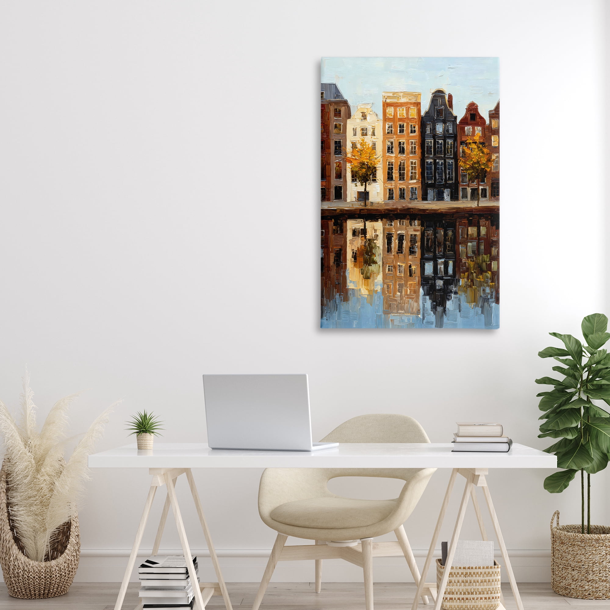 Stupell Industries City Reflection over Canal Canvas Wall Art, design by Petal Prints Design