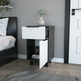 thumbnail image 7 of Knubmt Wood Beside Table Nightstand with 1 Drawer and 1 Cabinet, Gray + White, 7 of 7