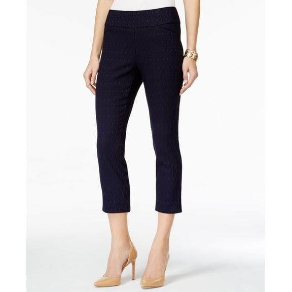 Charter Club Cambridge Jacquard Capri Pants Deepest Navy 4