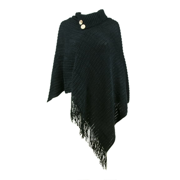 The Skyline Collection Women's Knitted Poncho in Navy, One Size