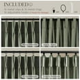 thumbnail image 5 of Sage Green Pinch Pleated Linen Curtains 102 Inches Long for Living Room Bedroom with Rings Hooks Clips Back Tab Semi Sheer Curtains Light Filtering Boho Farmhouse Drapes Light Green, 5 of 8