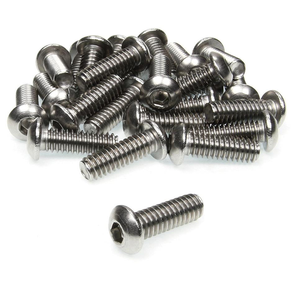 Allstar Performance Button Head Bolts 1/4-20 x 3/4in 25pk SS