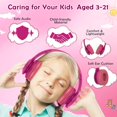 TRAHOO2024 Bluetooth Kids Headphones Fit for Aged 321, Colorful LED