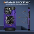 thumbnail image 5 of Designed for iPhone 13 Pro Back Case, 360 & 180 Degree Rotatable Kickstand Armor Design Ultra Shockproof Drop Protective Heavy Duty Luxury Anti-falling for iPhone 13 Pro, Purple, 5 of 7