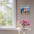 thumbnail image 4 of Framed Canvas Wall Art for Living Room Farm Rooster Sunflower Wall Decor, Blue Wood Grain Chicken Animal Aesthetic Paintings for Bedroom Office Kitchen, Ready to Hang Artwork Wall Pictures 8x8 Inch, 4 of 9
