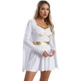 thumbnail image 1 of iiniim Robe Cape en Mousseline Romaine Antique pour Femmes Halloween Robe de Princesse Romaine Déguisement Costume Rôles de Film Robe Blanc m, 1 of 7