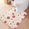 thumbnail image 5 of Toilet Rug Rectangle Bathroom Rugs Non-Slip Soft Plush Machine Washable Contour Bath Mat Heart and Dot 24x16, 5 of 9