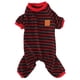 thumbnail image 1 of Conjunto de punto rojo para perros y gatos, talla L, pijama acogedor de rayas de 4 patas, 1 of 8