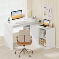 thumbnail image 2 of Gymax 48'' Reversible L-shaped Computer Desk w/2 Doors 4 Open Storage Cubes for Office White, 2 of 10