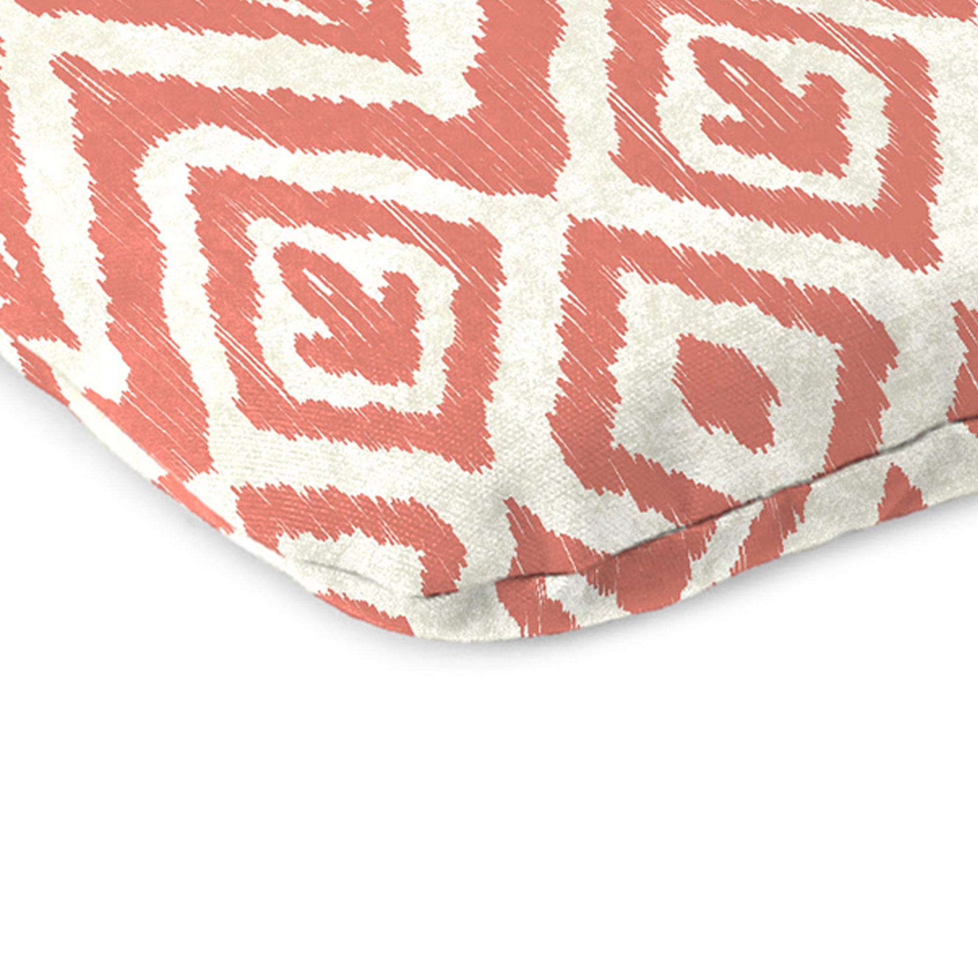 Jordan Manufacturing 16" x 16" Tinker Suntan Coral Ikat Square Outdoor Chair Pad Seat Cushion with Ties (2 Pack)