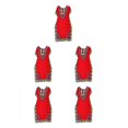 thumbnail image 2 of maskred Mode Femmes Plage Vacances Robe Boho Ethnique Élégante Robe en Vrac Rouge 5Set, 2 of 6