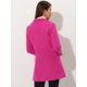 thumbnail image 4 of Abrigo de invierno medio largo informal de negocios abotonado con cuello vuelto para mujer Rosa Caliente L, 4 of 6