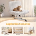 thumbnail image 4 of COOLHUT Office Chair Armless Criss Cross Legged Chair with Wheels, Teddy Fabric Comfy Home Office Desk Chairs, Wide Seat Vanity Task Computer Chair, Beige, 4 of 14