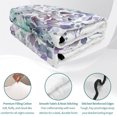 thumbnail image 4 of Twin Quilt Set 68''x86'', Purple Blue Eucalyptus Leaves Lightweight Bedspread Coverlet Set with 2 Pillow Shams, Spring Summer Botanical Floral Breathable All Season Quilt Bedding for Dorm/Bedroom, 4 of 9