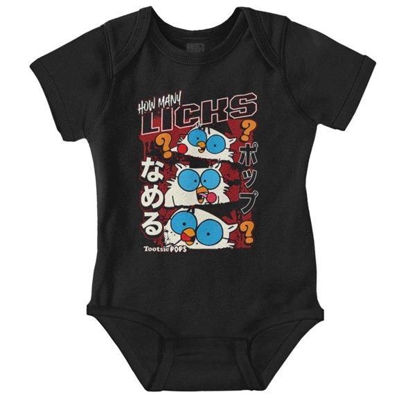Tootsie Pop Owl Kanji How Many Licks Romper Boys or Girls Infant Baby Brisco Brands NB