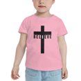 thumbnail image 2 of I Believe Jesus Cross God Funny Toddler T-Shirts for Boys Girls (Pink, 5/6T), 2 of 5