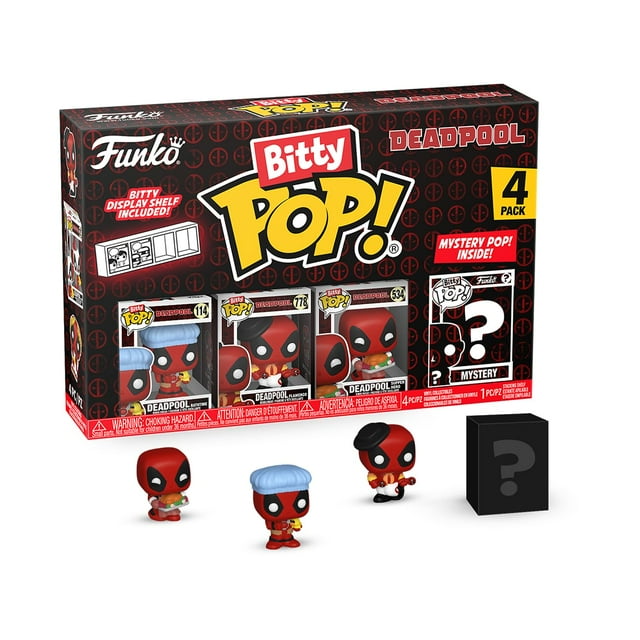 Paquete de 4 minijuguetes coleccionables Funko Bitty Pop! Deadpool