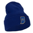 thumbnail image 4 of Indiana State Flag Map Embroidered Long Beanie - Royal OSFM, 4 of 5
