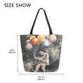 thumbnail image 5 of FORMRS Womens Canvas Tote Bag with Zipper Inner Pocket Shoulder Handbag, Watercolor Space, 5 of 7