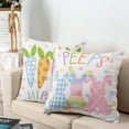 thumbnail image 6 of Easter Pillow Covers Colorful Polka Dots Bunny Throw Pillow Covers 18x18 Spring Easter Peeps Pillow Cases Rabbit Carrot Cushion Cases for Home Farmhouse Sofa Couch Decor 2 Pack, 6 of 7
