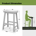 thumbnail image 2 of Gymax Set of 4 Saddle Bar Stools Counter Height Dining Chairs w/ Wooden Legs Grey, 2 of 9