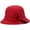 Red, variant on Women Wool Felt Church Cloche Cap Bucket Hat Bowler Hats with Leaves Band