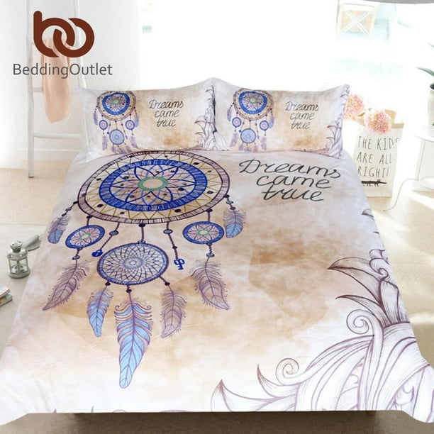 Queen Plumas Dreamcatcher Nativo Americano Juego de Cama Lt10