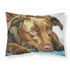 Chocolate Labrador Waiting Fabric Standard Pillowcase-30 x 20.5-