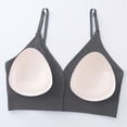 thumbnail image 6 of Women's Front Closure Bra, Full Coverage V Neck Wire Free Bra with Spaghetti Straps, Comfort Feel | VerBelle,Gray Free Size, 6 of 7