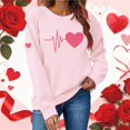 thumbnail image 2 of WTXUE Valentine Sweatshirt for Women Love Heart Graphic Sweatshirts Oversized Trendy Crewneck Pullover Comfortable Long Sleeve Shirts Fashion Casual Holiday Tops Dark Blue L, 2 of 7