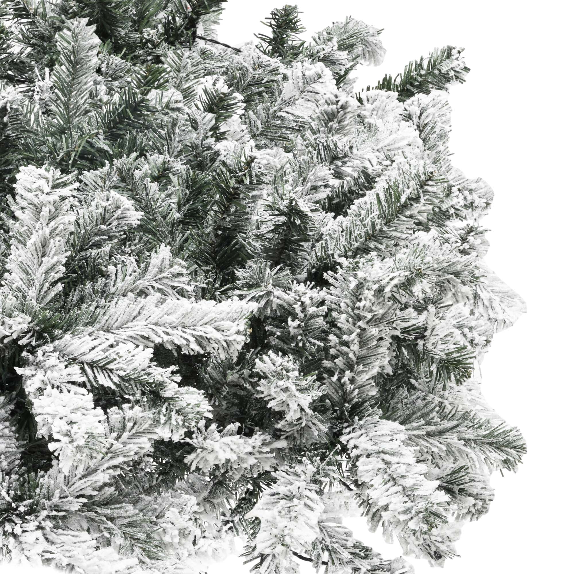 Uforic 7.5ft Pre-lit Snow Flocked Pencil Christmas Tree with 1000 Branch Tips & 350 Lights, Remote Control, White Flocked