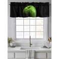 thumbnail image 4 of Green Fruit Valances for Windows Berry Drops Black Background Modern Art Rod Pocket Curtains Valance Short Window Treatment Drapes for Living Room, Bedroom Bathroom 60"&nbsp;W x 18" L, 4 of 5