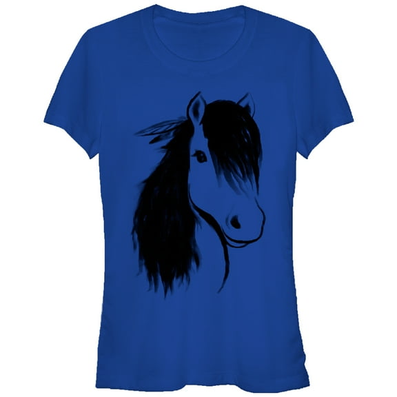 Junior's Lost Gods Horse Mane Graphic Tee Royal Blue Small