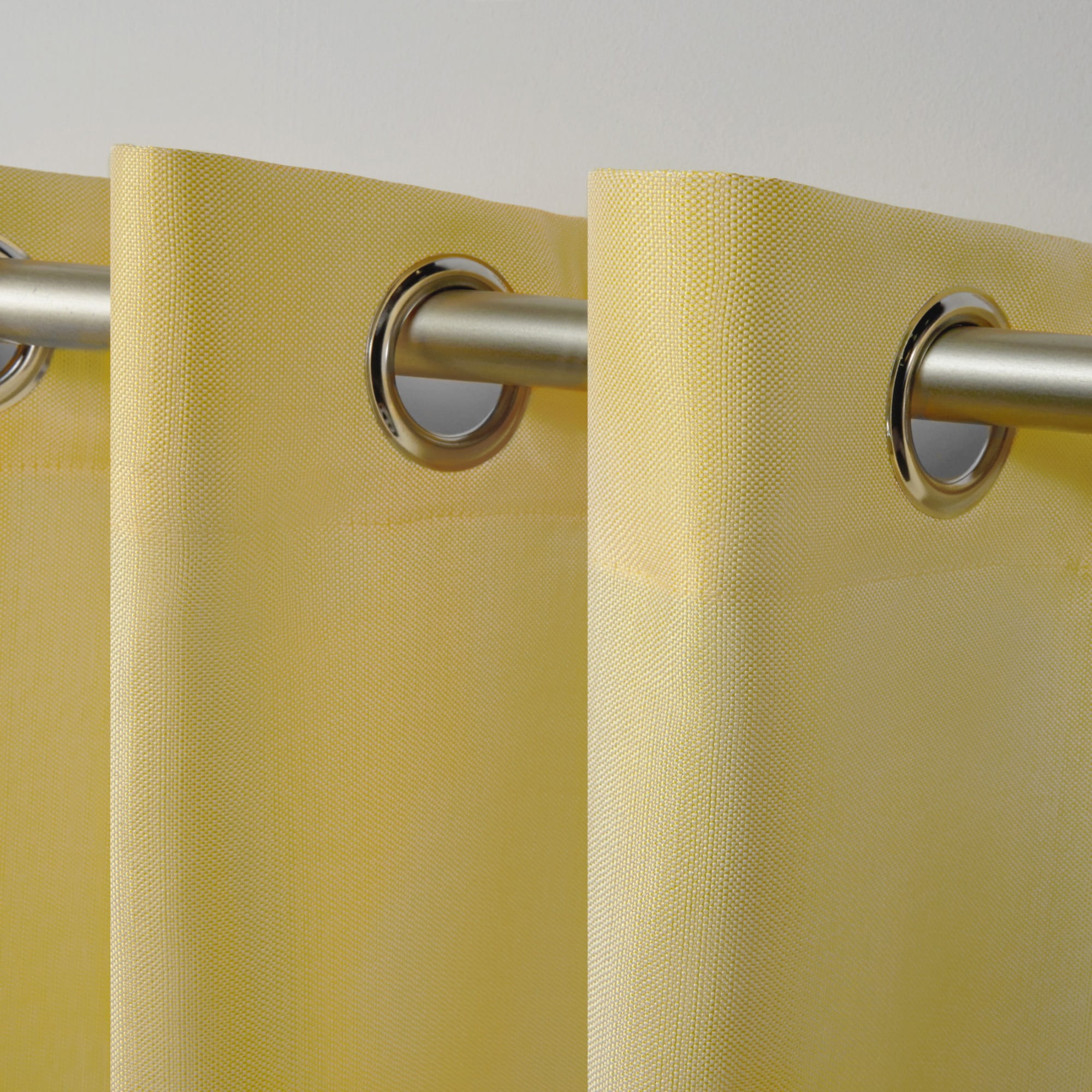 Exclusive Home Curtains Biscayne Indoor/Outdoor Two Tone Textured Grommet Top Curtain Panel Pair, 54x108, Butter