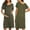 Army Green_Short Sleeve, variant on Women Maternity Nursing Nightgown with Button Short Sleeve Nursing Dress for Breastfeeding Labor and Delivery Gown for Hospital S-XXL