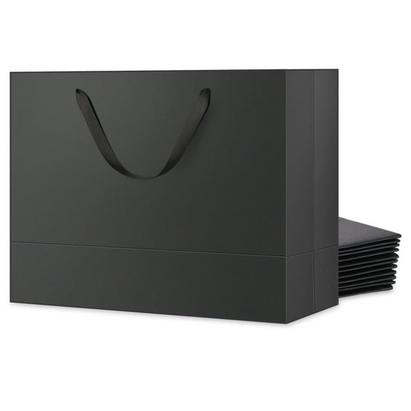 PACKHOME 12 Black Extra Large Gift Bags , Gift Bags with Handles for All Occasions, 16x6x12 inches