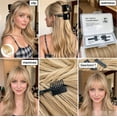 thumbnail image 7 of Gnmfd clip‑in seamless bangs with sideburns, hand‑woven synthetic hairpiece, long airy fringe, 2 pack, daily wear or events, 7 of 7
