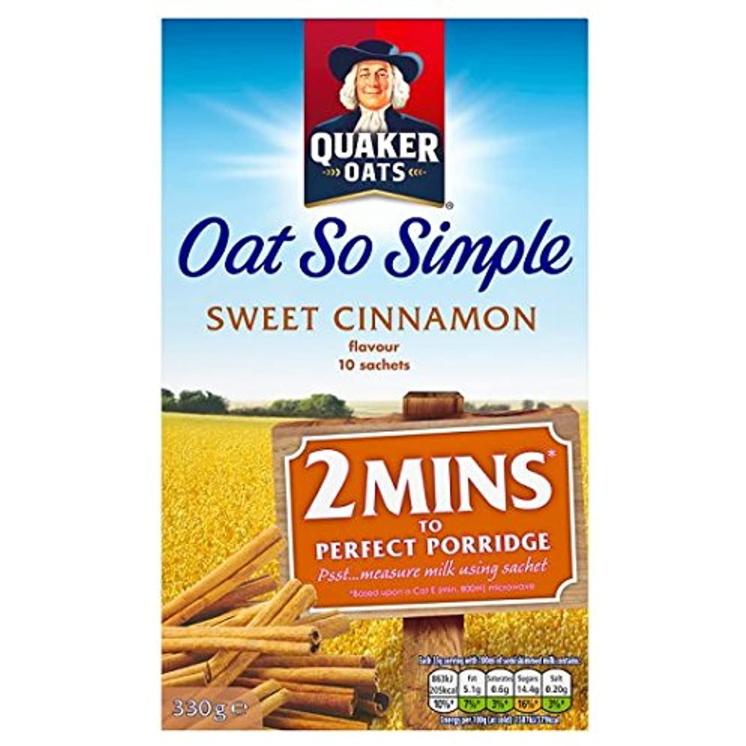 Quaker Oats Oat So Simple Sweet Cinnamon Porridge 10 X 33G