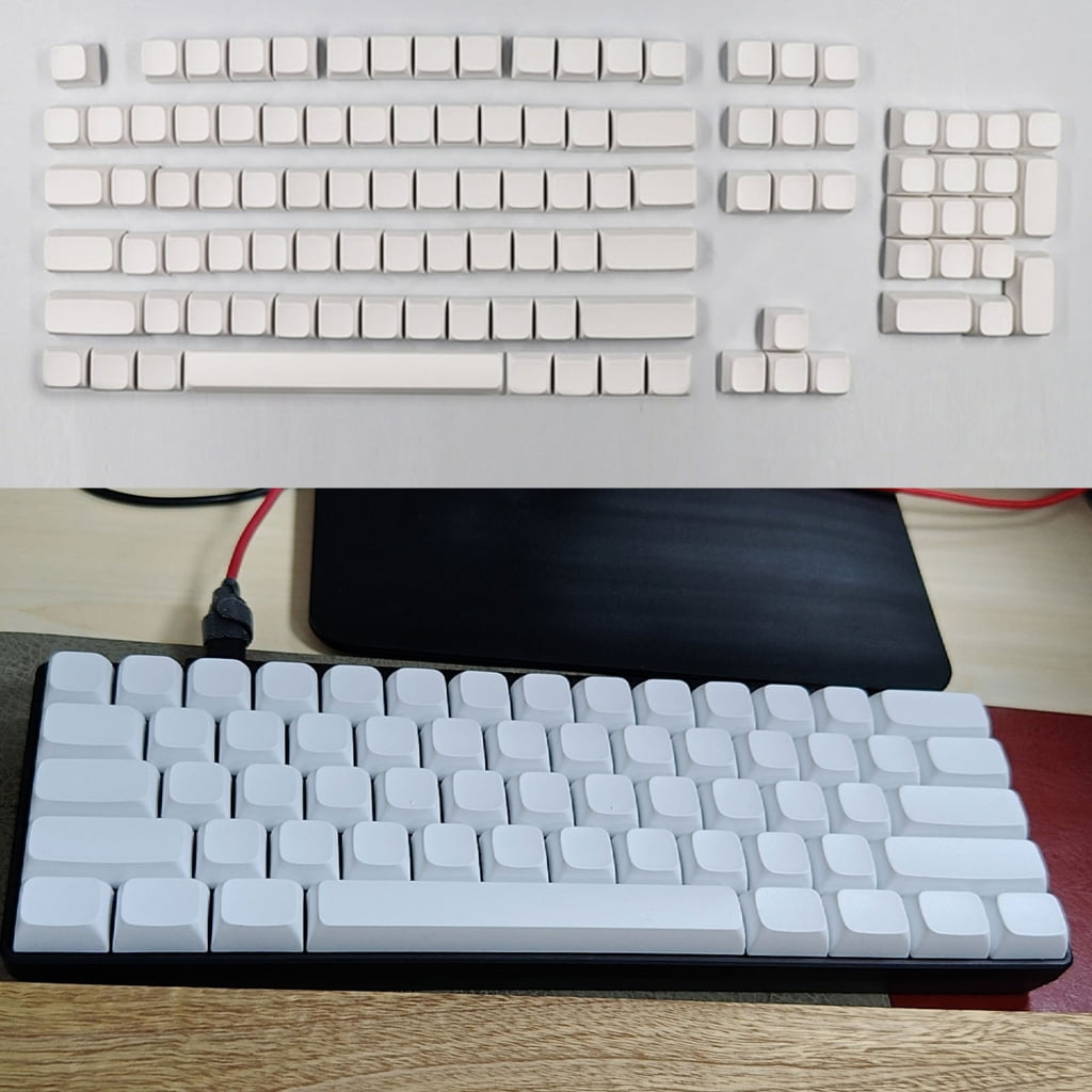 Tizuqe Minimalistic White Mechanical Keyboard Keycaps Blank Keycaps for 108 104 100 980