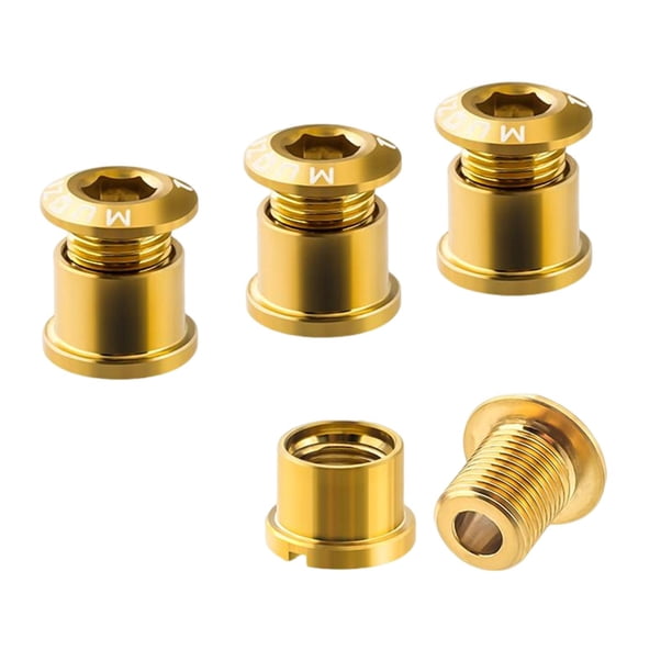 Tornillos para plato de bicicleta Zulema Aleación de titanio 10 mm de oro