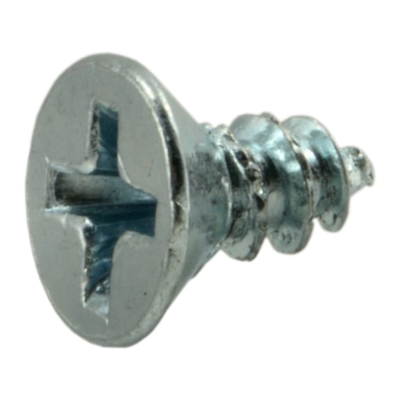 #8 x 3/8" Zinc Plated Steel Phillips Flat Head Wood Screws (100 pcs.)