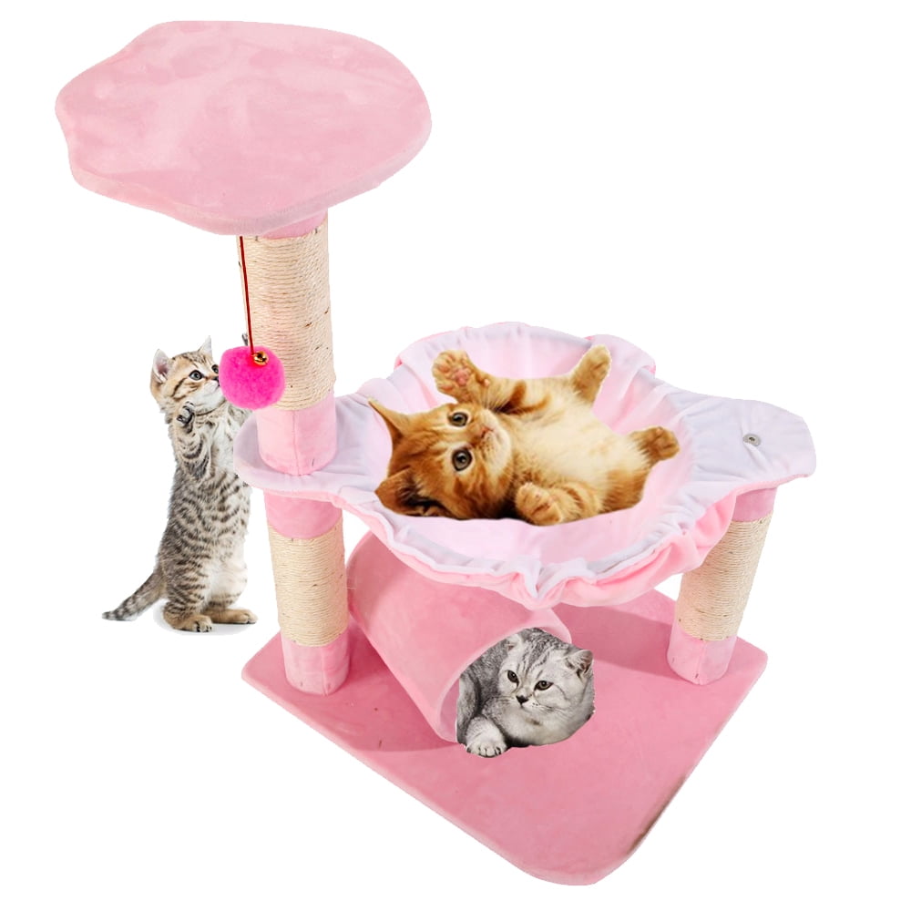 Zimtown 28 in Cat Tree Condo Tower with Scratching Posts Hammock Play