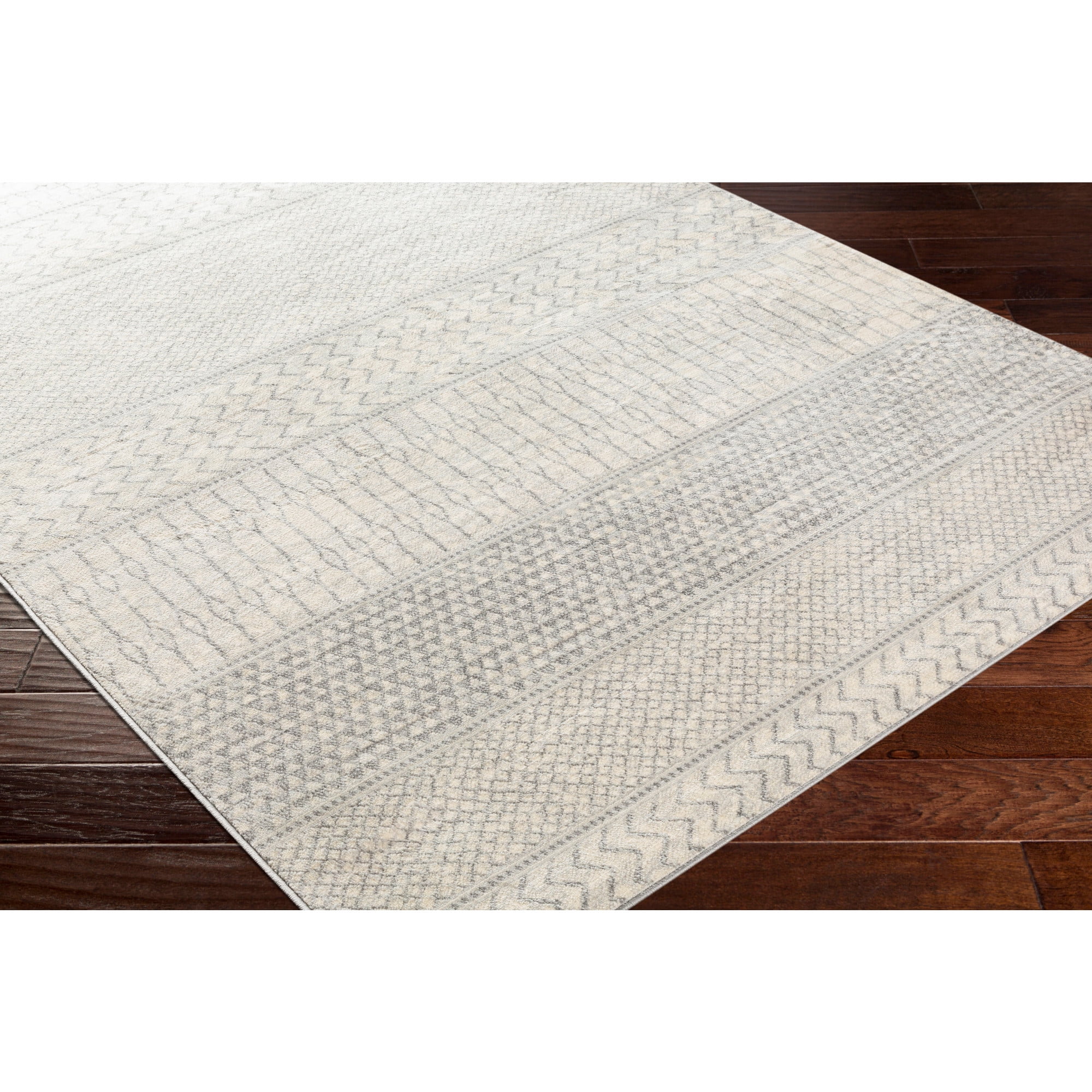 Livabliss Area Rugs for Living Room, 7x9 Monaco Global Gray Rug, Bedroom Dining Room Home Decor Stain Resistant Carpet (6'7" x 9'6")